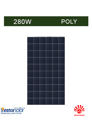 پنل خورشیدی پلی کریستال 280 وات RESTAR SOLAR مدل RT6C-P